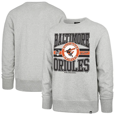Men's '47  Gray Baltimore Orioles Letters Headline Pullover Sweatshirt