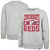 Men's '47  Gray Cincinnati Reds Letters Headline Pullover Sweatshirt