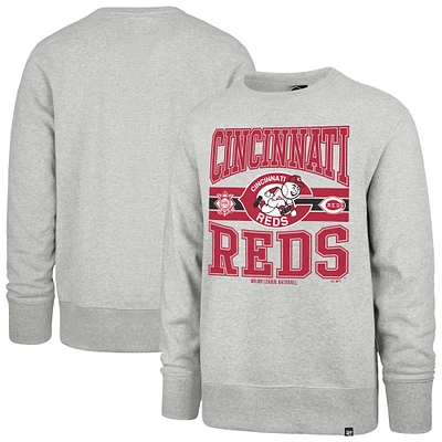 Men's '47  Gray Cincinnati Reds Letters Headline Pullover Sweatshirt