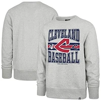 Men's '47  Gray Cleveland Guardians Letters Headline Pullover Sweatshirt