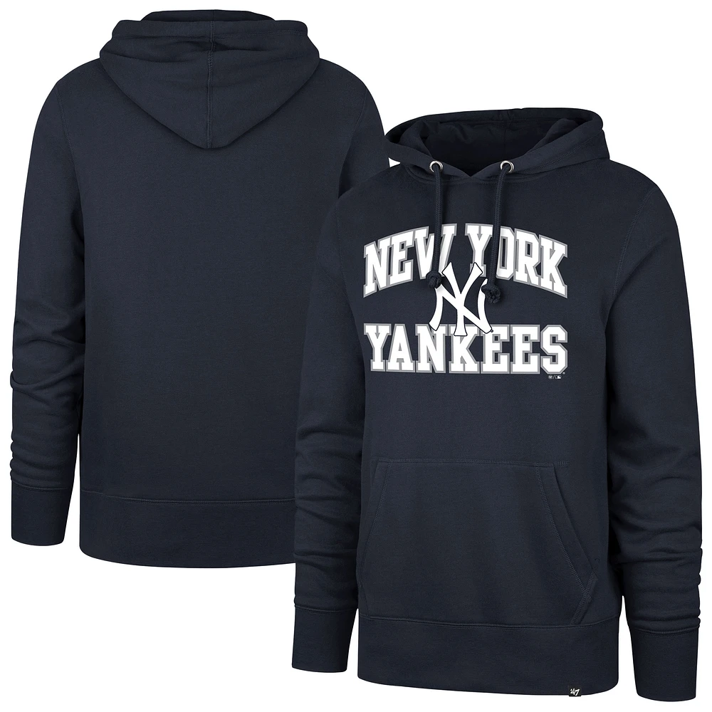 Men's '47 Navy New York Yankees Velocity Headline Pullover Hoodie
