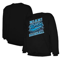 Men's Stitches Black Miami Marlins Pullover Sweatshirt