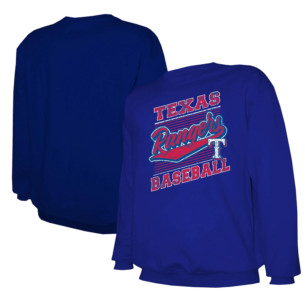 Men's Stitches Royal Texas Rangers Pullover Sweatshirt