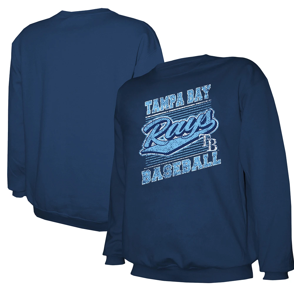 Men's Stitches Navy Tampa Bay Rays Pullover Sweatshirt