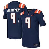 Men's Nike Luke Altmyer Navy Illinois Fighting Illini NIL Football Game Jersey