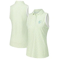 Women's Peter Millar White WM Phoenix Open Banded Sport Mesh Sleeveless Polo