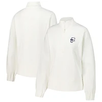 Women's Peter Millar White WM Phoenix Open Flora Knit Tri-Blend Half-Zip Sweatshirt