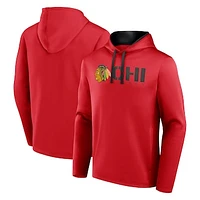 Men's Logo Athletic Red Chicago Blackhawks Head Start Pullover Hoodie