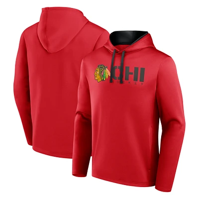 Men's Logo Athletic Red Chicago Blackhawks Head Start Pullover Hoodie