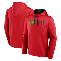 Men's Logo Athletic Red Chicago Blackhawks Head Start Pullover Hoodie