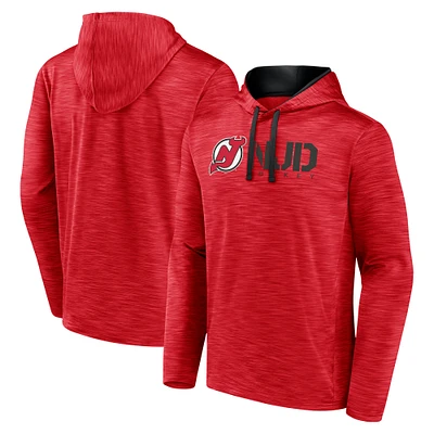 Men's  Red New Jersey Devils Head Start Pullover Hoodie