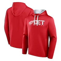 Men's Logo Athletic Red Detroit Wings Head Start Pullover Hoodie
