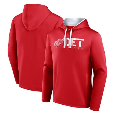 Men's Logo Athletic Red Detroit Wings Head Start Pullover Hoodie
