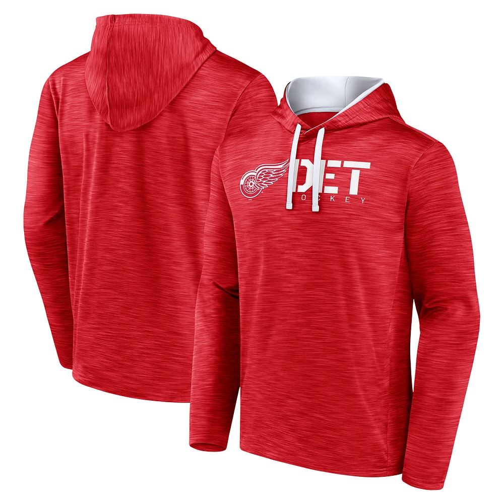 Men's Red Detroit Wings Head Start Pullover Hoodie