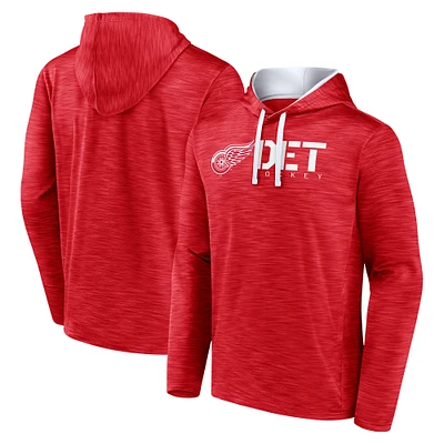 Men's  Red Detroit Wings Head Start Pullover Hoodie