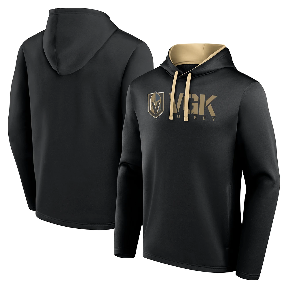 Men's Logo Athletic Black Vegas Golden Knights Head Start Pullover Hoodie
