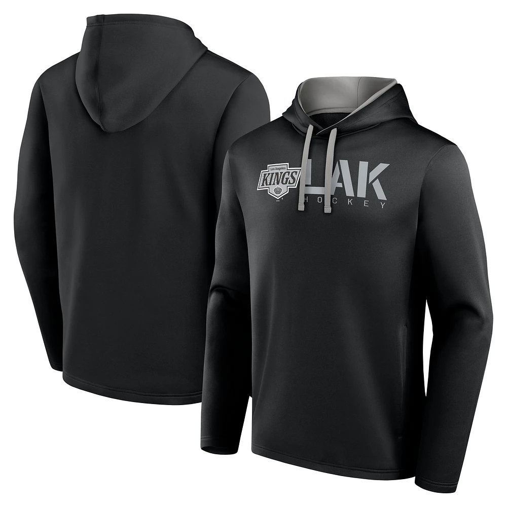 Men's Logo Athletic Black Los Angeles Kings Head Start Pullover Hoodie