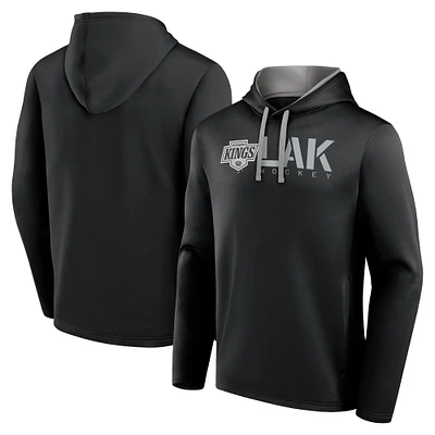 Men's Logo Athletic Black Los Angeles Kings Head Start Pullover Hoodie