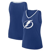 Women's Logo Athletic Blue Tampa Bay Lightning Stellar Win V-Neck Tank Top