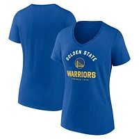 Women's  Royal Golden State Warriors Unrivaled V-Neck T-Shirt