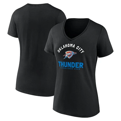 Women's  Black Oklahoma City Thunder Unrivaled V-Neck T-Shirt