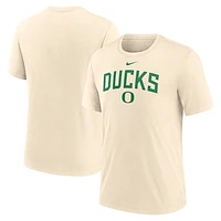 Men's Nike  Cream Oregon Ducks Natural Arch Logo Triblend T-Shirt