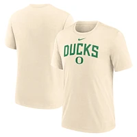 Men's Nike  Cream Oregon Ducks Natural Arch Logo Triblend T-Shirt