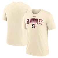 Men's Nike  Cream Florida State Seminoles Natural Arch Logo Triblend T-Shirt