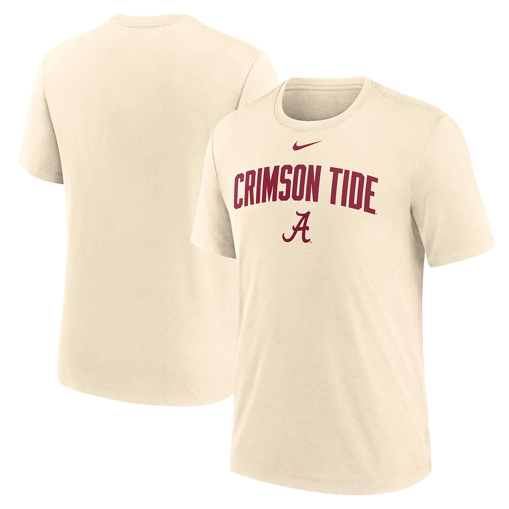 Men's Nike  Cream Alabama Crimson Tide Natural Arch Logo Triblend T-Shirt