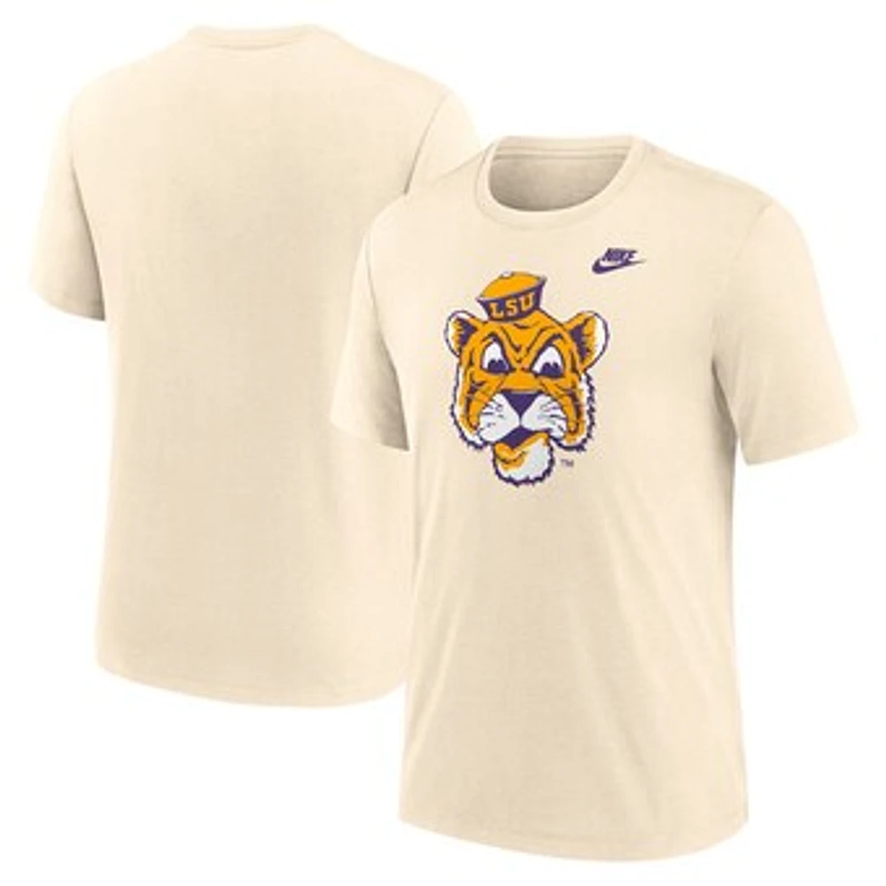 Men's Nike Cream LSU Tigers Vault Logo Tri-Blend T-Shirt