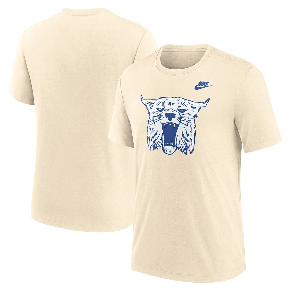 Men's Nike Cream Kentucky Wildcats Vault Logo Tri-Blend T-Shirt