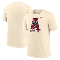 Men's Nike Cream Alabama Crimson Tide Vault Logo Tri-Blend T-Shirt