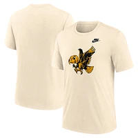 Men's Nike Cream Iowa Hawkeyes Vault Logo Tri-Blend T-Shirt