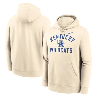 Men's Nike Cream Kentucky Wildcats Arch Logo Pullover Hoodie