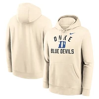 Men's Nike Cream Duke Blue Devils Arch Logo Pullover Hoodie