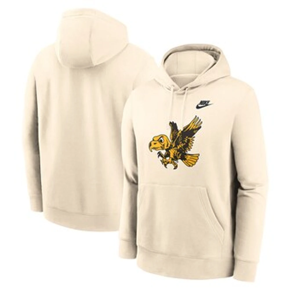 Men's Nike Cream Iowa Hawkeyes Vault Logo Pullover Hoodie