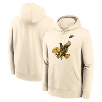 Men's Nike Cream Iowa Hawkeyes Vault Logo Pullover Hoodie