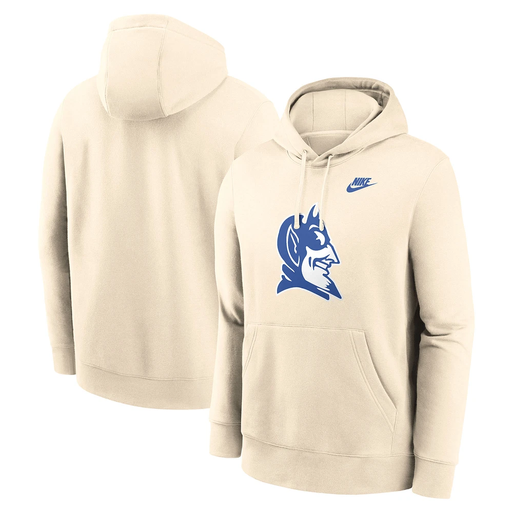 Men's Nike Cream Duke Blue Devils Vault Logo Pullover Hoodie