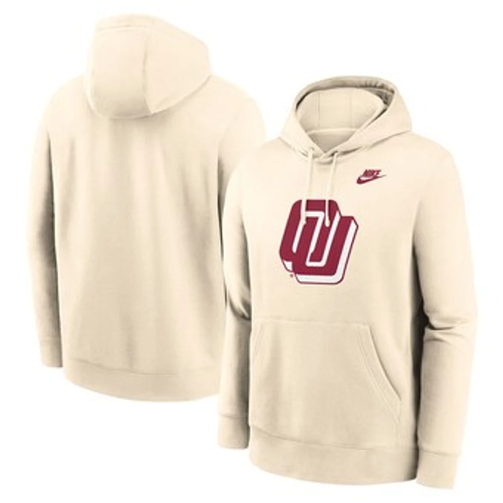 Men's Nike Cream Oklahoma Sooners Vault Logo Pullover Hoodie