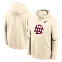 Men's Nike Cream Oklahoma Sooners Vault Logo Pullover Hoodie