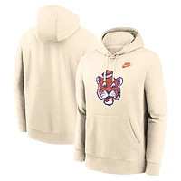 Men's Nike Cream Clemson Tigers Vault Logo Pullover Hoodie