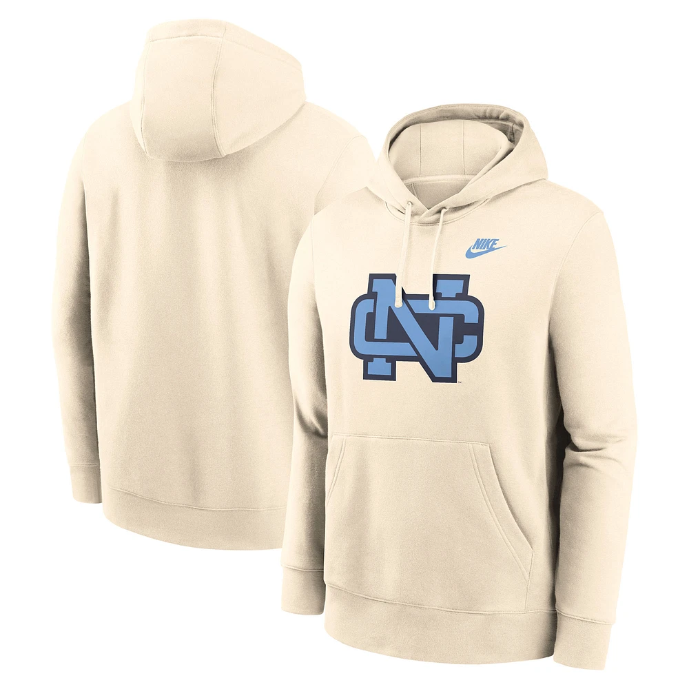 Men's Nike Cream North Carolina Tar Heels Vault Logo Pullover Hoodie