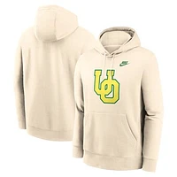 Men's Nike Cream Oregon Ducks Vault Logo Pullover Hoodie