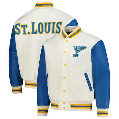 Men's Cream St. Louis Blues 2025 NHL Winter Classic Full-Snap Coaches Jacket