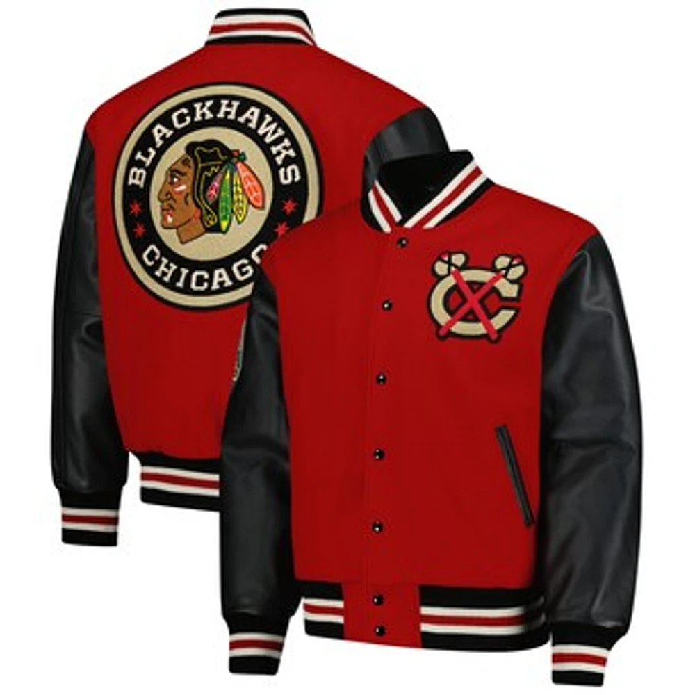 Men's Red Chicago Blackhawks 2025 NHL Winter Classic Full-Snap Coaches Jacket