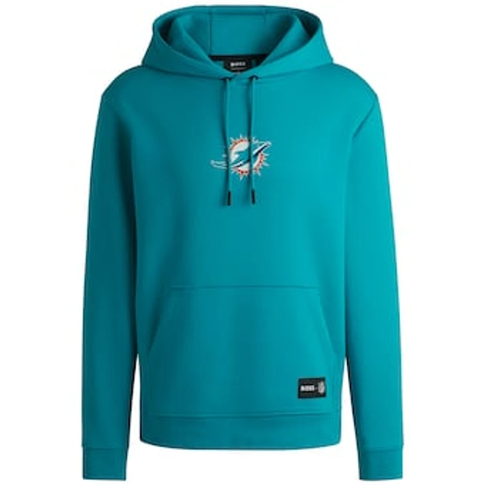 Unisex Hugo Boss Aqua Miami Dolphins Woodson Tri-Blend Hoodie