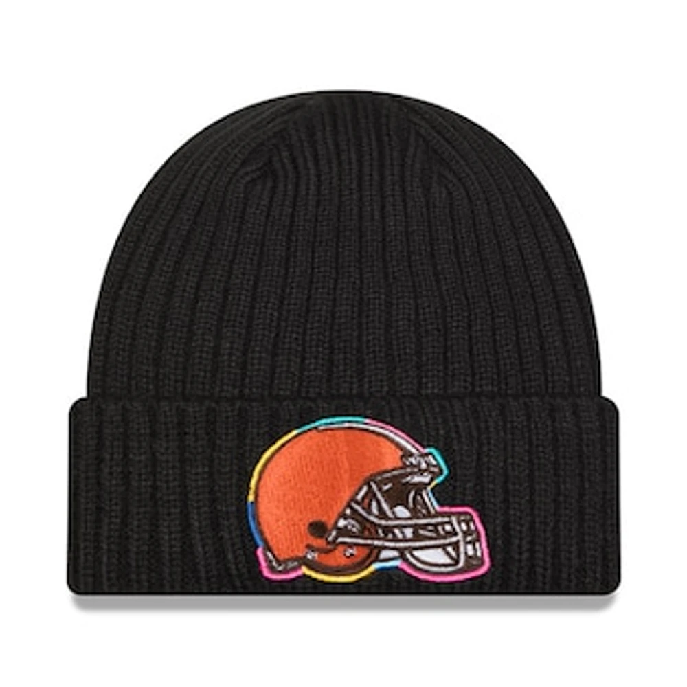 Men's New Era Black Cleveland Browns 2024 NFL Crucial Catch Cuffed Knit Hat