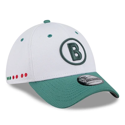Men's New Era  White/Green Boston Red Sox 2025 City Connect Batting Practice 39THIRTY Flex Hat