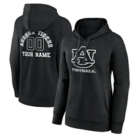 Women's Black Auburn Tigers Personalized Name & Number Monochrome Pullover Hoodie