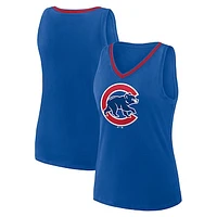 Women's Royal Chicago Cubs Stellar Win V-Neck Tank Top